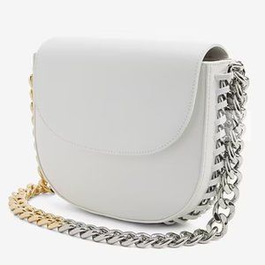 Express Mixed Metal Woven Chain White Purse NWOT
